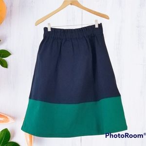 Junee Denim Navy blue Emerald green pull on skirt